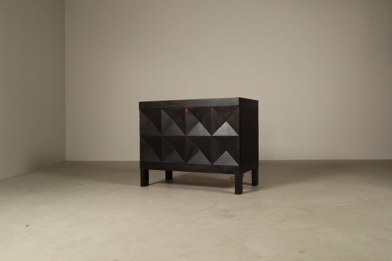 Jean Batenburg für MI Brutalistischer Getränkeschrank aus Ebonisiertem Eichenholz, Belgien, 1960er – Wood (photo 10 of 16)