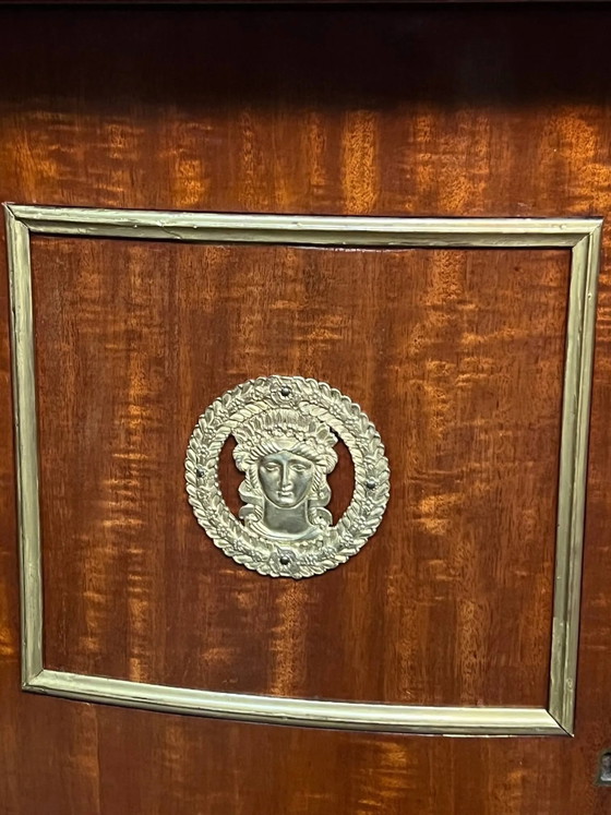 Empire style sideboard. Mahogany. Gilded bronze decoration. (photo 5 of 7)