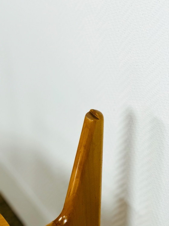 Image 1 of Vintage ronde salontafel van beukenhout en glas, 1960