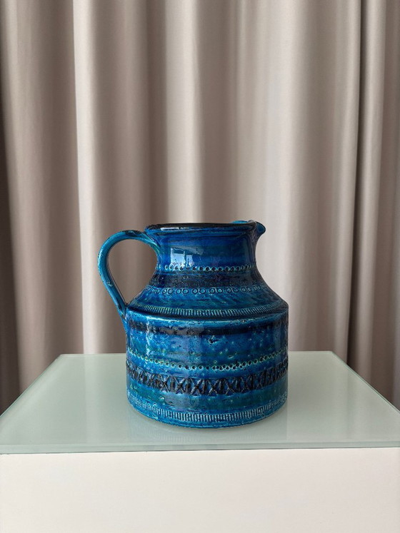 Pichet en Céramique Vintage Bitossi Rimini Blue, Design Italien Mid-Century, Vases, Bleu (photo 7 sur 11)