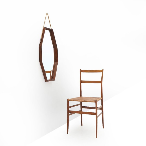 Image 1 of Octagonal Mirror with Teak Frame, 1960s