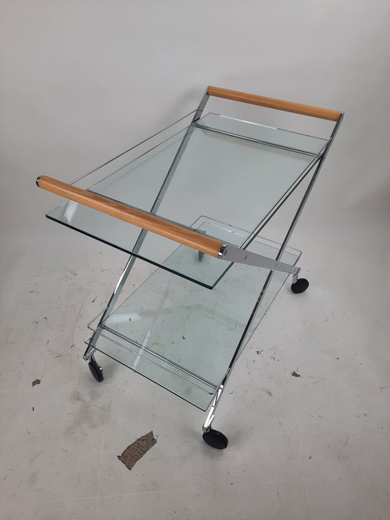 Image 1 of Carrello bar vintage Galloti & Radice "Mister", carrello di servizio, design modernista, Italia anni '90