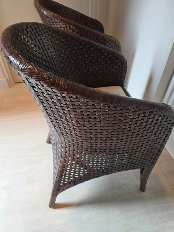 4 M Design Dark Brown Woven Leather Dining Chairs – M Desighn (photo 13 of 17)