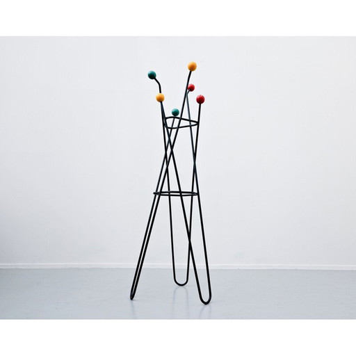 Vintage "Clef de sol" coat rack by Roger Ferraud 1950