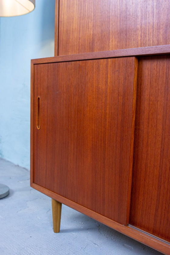 Image 1 of Vintage secretair bureau, dressoir, bijzettafel, teak, Hundevad bureau