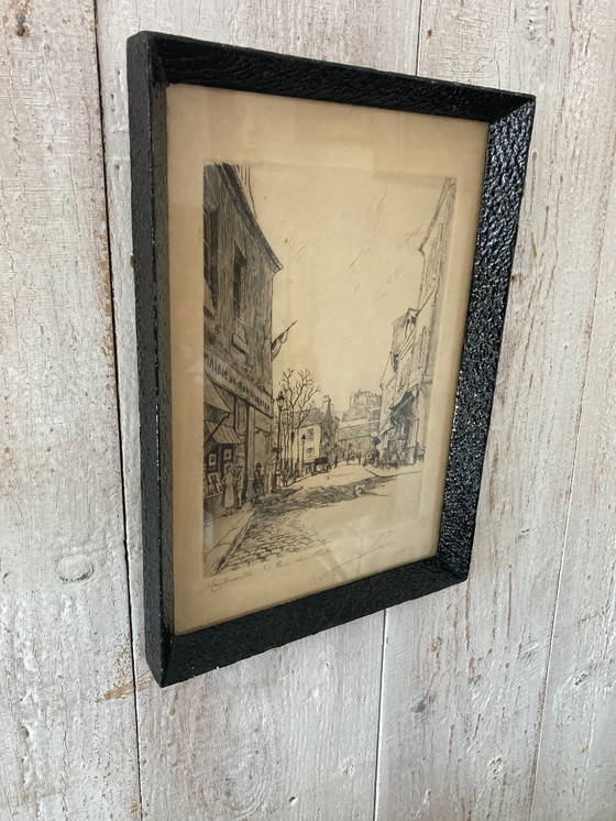 Image 1 of Altes Gemälde von Montmartre in Paris