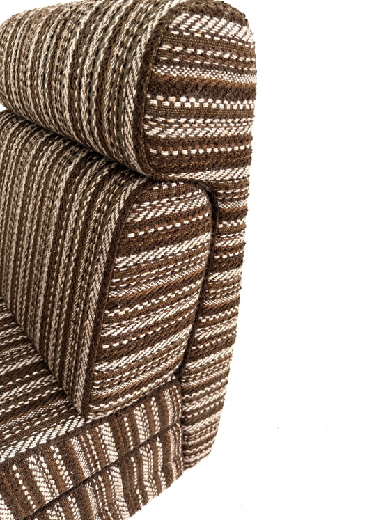Fauteuil-lit réglable vintage, années 1980 – Wood, Textile (photo 11 of 13)