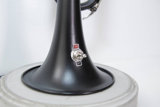 Image 1 of Trumpet lamp floor lamp black glass shade unique