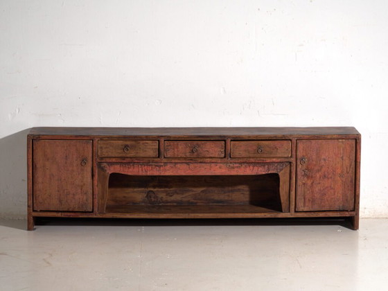 Antico mobile basso laccato rosso in pino – Cina, circa 1900 – Credenze, Iron (photo 35 of 40)