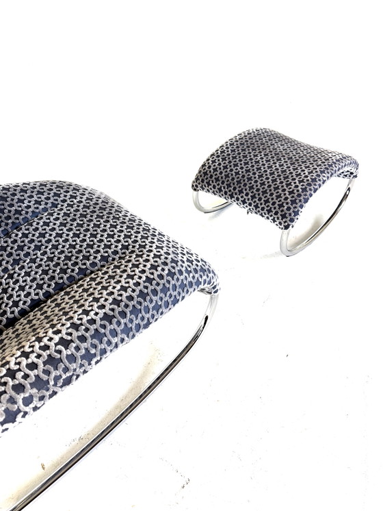 Image 1 of Vintage design rocking chair + ottoman '80