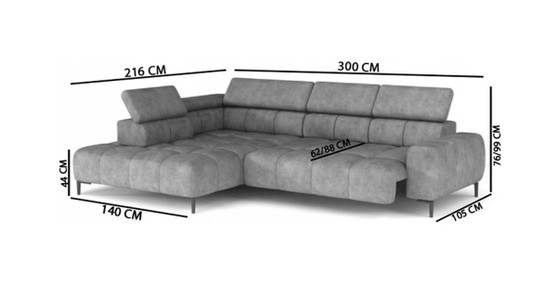 WERSAL Plaza L Design Corner Sofa - Black - Electric Seat, Velvet, Polyester (photo 7 of 7)