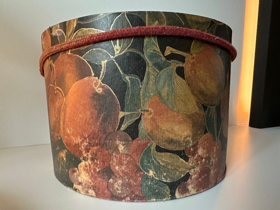 Image 1 of Vintage Hatbox with Fruit Pattern