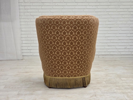 1960s, Danish Armchair, Furniture Velour, Beech Wood – Textile (photo 9 of 17)