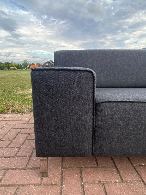 Image 1 of Sofá esquinero de tela gris oscuro Montel