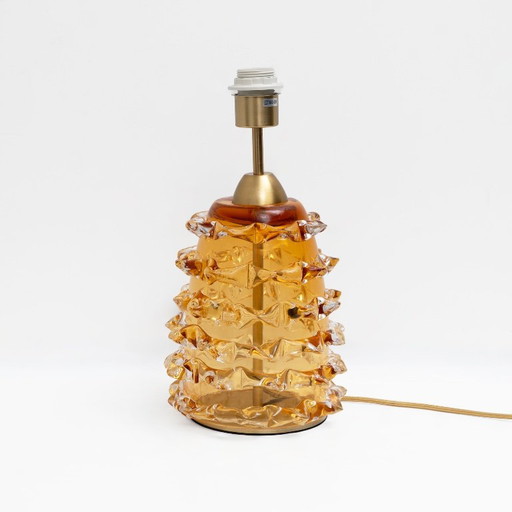 Pair of Amber Rostrato Murano Glass Table Lamps – tafellampen (photo 2 of 7)