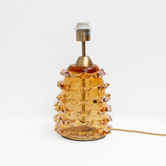 Pair of Amber Rostrato Murano Glass Table Lamps (photo 2 of 7)
