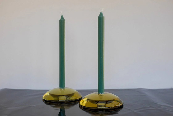 Image 1 of Bougeoirs en verre par Anne Nilsson pour Kosta, années 2000, set de 2