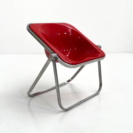 Image 1 of Red Plona Folding Chair by Giancarlo Piretti for Castelli, 1970s