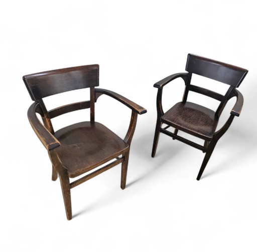 2 x Esszimmerstühle / markiert "TWENTE" / 1930er Jahre