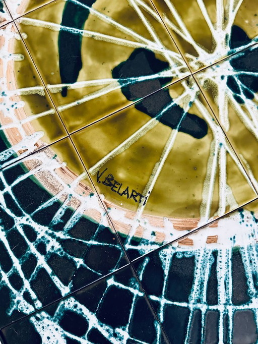 Tavolo in ceramica vintage firmato Belarti