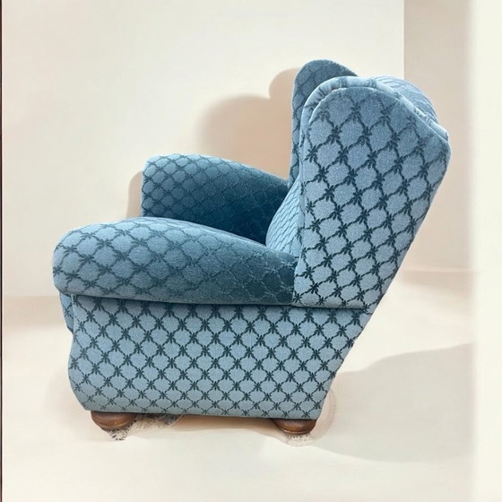 Image 1 of Vintage fauteuil van Schlingmann Wertmöbel, Mid Century-stijl, ongebruikt, uitstekende staat, hoogwaardig vakmanschap, met label