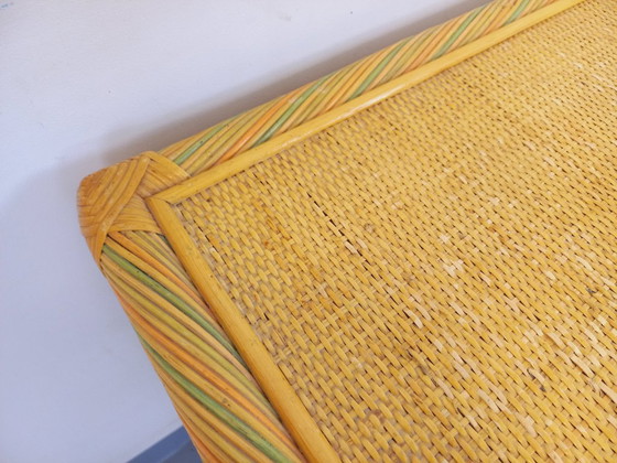 Image 1 of Vintage dressoir/opbergmeubel van rotan en gevlochten rotan uit de jaren 70.