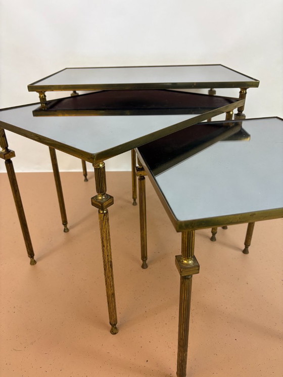 Image 1 of French brass nesting tables 1960s