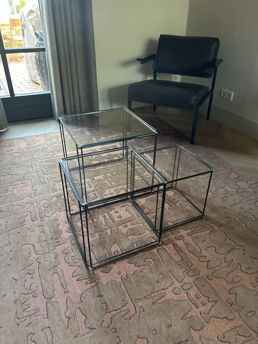 Set di 3 pezzi "Isocéle" di Max Sauze - anni '70. In ottime condizioni! – salontafels, Metal, Glass