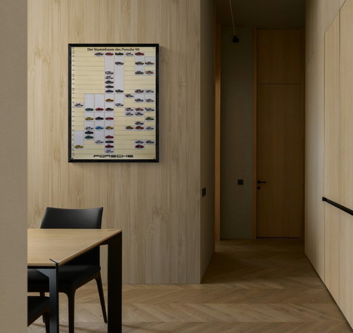 🏁 Póster / Plakat original vintage de 1989 Porsche 911 Stammbaum - XL 76 × 102 cm