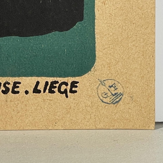 Jugendstil Kaufen Sie die Blume der diskreten Hilfe Lithographie Poster von Émile Berchmans für La Meuse, (photo 10 of 12)