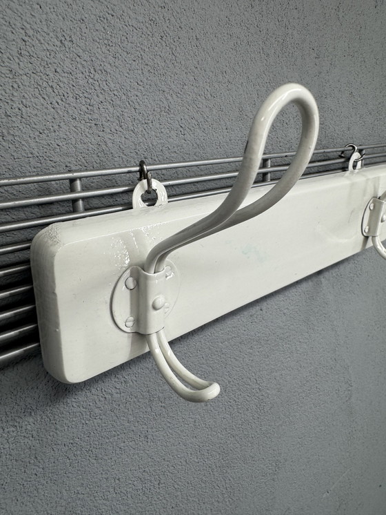 Image 1 of White Coat Rack with Double Hooks