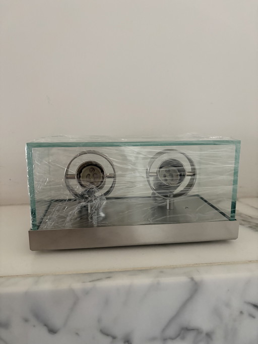 Apliques de diseño / apliques de espejo de cristal y acero inoxidable – Nuevos y sin usar (2 piezas)