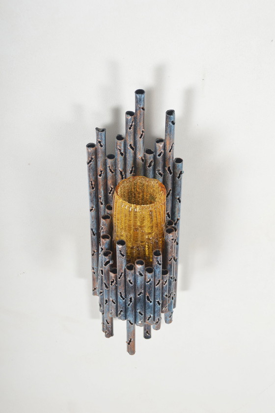 Image 1 of Brutalist Muurlamp Ontworpen Door Marcello Fantoni, Jaren '60