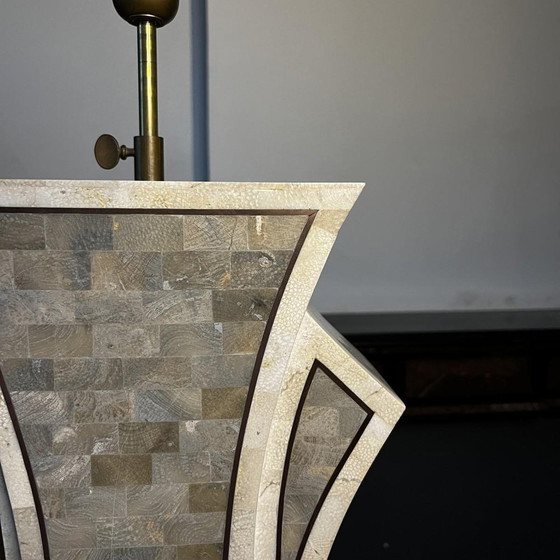 Hollywood Regency Lamp Base in Tessellated Stone & Brass Inlayby Maitland Smith, Usa, 1970s – Table lamps (photo 13 of 17)