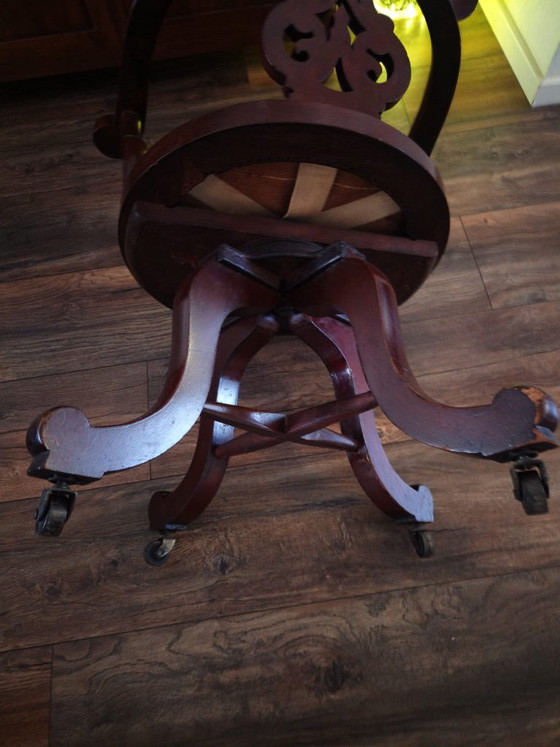 Antique Victorian Swivel Chair – Wood (photo 3 of 5)