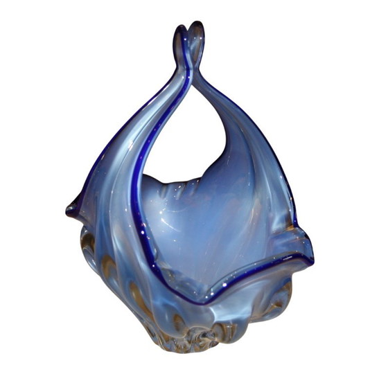 1960s Murano glass handled bowl / serving basket – Blue – Like new – Decorative Objects (photo 2 of 5)