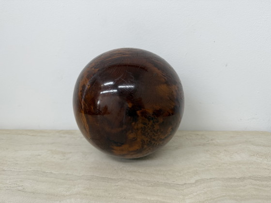 Image 1 of Large antique burl wood ball decorative wooden ball