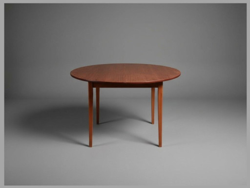 Runder skandinavischer Teak-Esstisch – Mid-Century 1960er Jahre