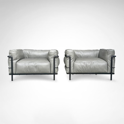LC3 Daunenkissen X Scozia Leder Sessel von Le Corbusier et al für Cassina NEU, 2er Set