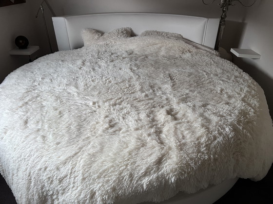 Image 1 of Letto rotondo di design 220 cm – similpelle bianca – materasso di lusso