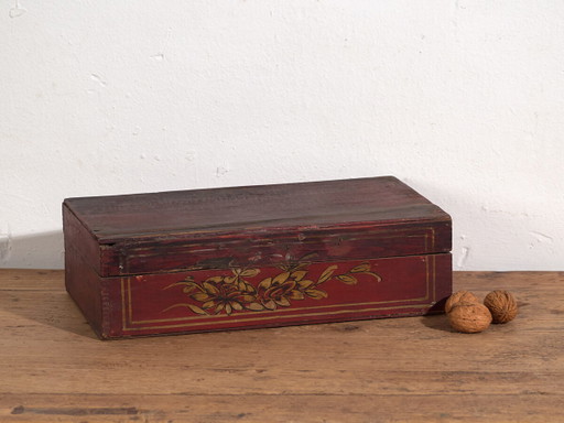 Scatola antica dipinta a mano con dettagli floreali (c.1900) #24 – decoratieve objecten (photo 2 of 40)