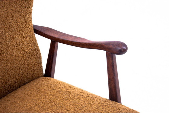 Image 1 of Yellow vintage armchair in bouclé fabric, Denmark, 1960s.