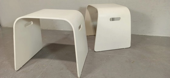 Image 1 of 2 x bentwood stools or side tables 