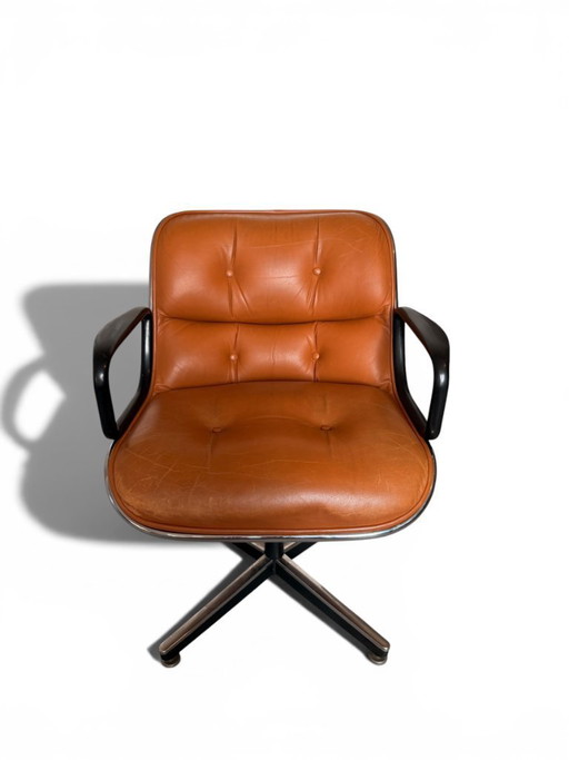 Knoll Charles Pollock Armchair - Vintage Camel Leather