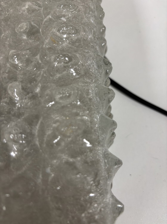 Image 1 of Vintage Hillebrand Ijsglas Plafonnière ijsglas / bubbel textuur (pelle di coccodrillo)