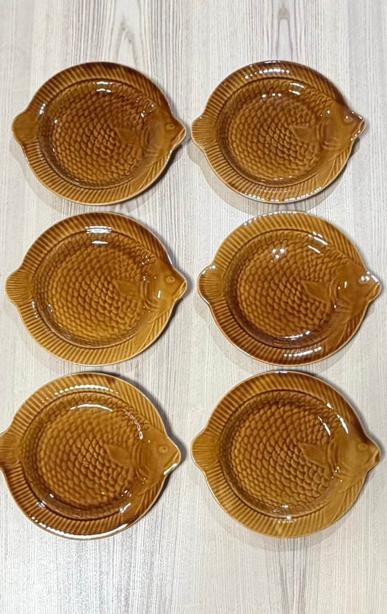 Image 1 of 14 Pièces - Sarreguemines - Service à poisson - Couleur Caramel