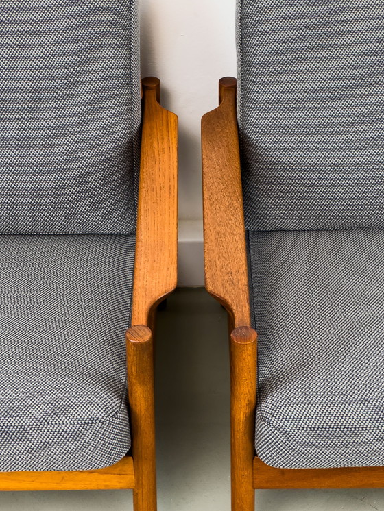 Image 1 of Lounge Chairs In Teak By Kai Kristiansen For Magnus Olesen, 1960S, Set Of 2