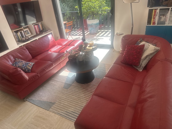 Image 1 of Canapé angle Roche  Bobois cuir rouge