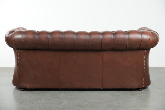Image 1 of Vintage Brown Cowhide Leather English Chesterfield 2.5-Seater Sofa