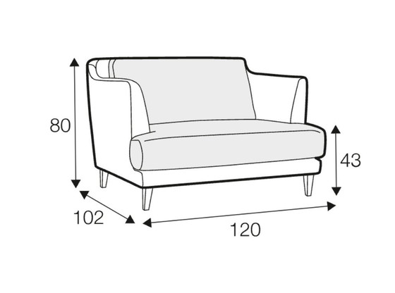 Image 1 of Loveseat Vera in brown velvet